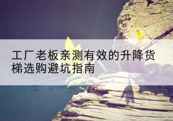 高平升降货梯怎么选-工厂老板亲测有效的升降货梯选购避坑指南